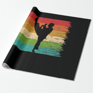 Papier Cadeau Couleurs de ceinture karaté Silhouette