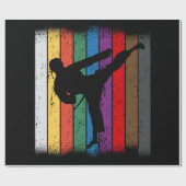 Papier Cadeau Couleurs de ceinture karaté Silhouette (Plat)