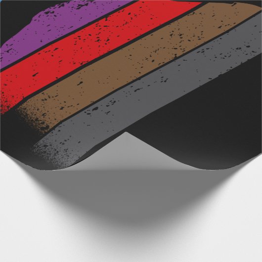 Papier Cadeau Couleurs de ceinture karaté Silhouette (Coin)