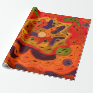 Papier Cadeau Couleurs de la terre rouge profond oranges marron