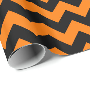 Papier Cadeau Couleurs de l'école Chevron Cadeau Wrap-Orange et 