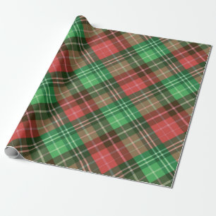 Papier Cadeau Couleurs de Noël plaid motif