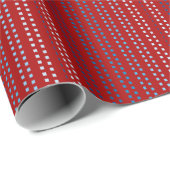 Papier Cadeau Couleurs des points bleus avec Arrière - plan roug (Coin rond)