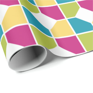 Papier Cadeau COULEURS D'ÉTÉ   Effet de mosaïque   Géométrique