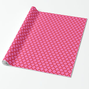 Papier Cadeau Couleurs DIY Marocain QuatrefoiL SV Rose Chaud Rou