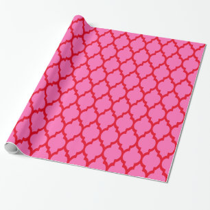 Papier Cadeau Couleurs DIY Moroccain Quatrefoil #4 SV Rouge Rose