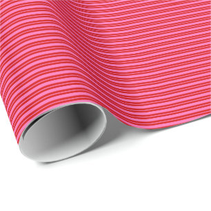 Papier Cadeau Couleurs DIY Ticking Stripe Large #3 SV Rouge Rose