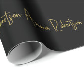 Papier Cadeau Couleurs d'or Noir Calligraphie professionnelle te (Coin rond)