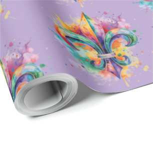 Papier Cadeau Couleurs élégantes de Mardi Gras 