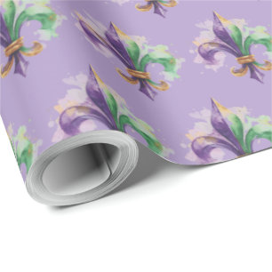 Papier Cadeau Couleurs élégantes de Mardi Gras 