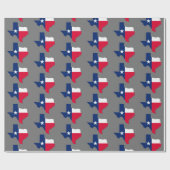 Papier Cadeau Couleurs et contour du drapeau d'état du Texas, ba (Plat)