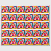 Papier Cadeau couleurs géométriques (Plat)