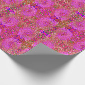 Papier Cadeau Couleurs marbrées roses chaudes Abstrait torse rét (Coin)