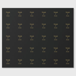 Papier Cadeau Couleurs Noir & Or Professionnel Tendance Moderne