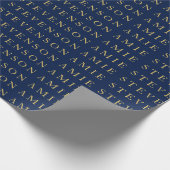 Papier Cadeau Couleurs Or Bleu Classique Professionnel Simple (Coin)