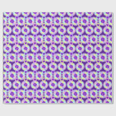 Papier Cadeau Couleurs pastel & coeurs violets battre (Plat)