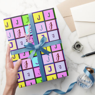 Papier Cadeau Couleurs Pastel Monogramme personnalisées pour l'a