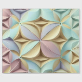 Papier Cadeau Couleurs pastel motif effet 3D (Plat)