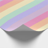 Papier Cadeau Couleurs pastel rayées rose jaune bleu violet (Coin)