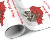 Papier Cadeau Couleurs polonaises et carte de drapeau avec (Coin rond)