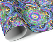 Papier Cadeau Couleurs psychédéliques Universe Mandala (Coin rond)