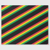 Papier Cadeau Couleurs Rasta Vert Jaune Rouge Grilles Motif Drap (Plat)