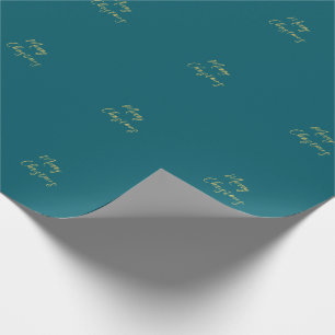 Papier Cadeau Couleurs sarcelle foncé et or Joyeux Noël