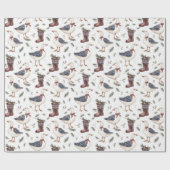 Papier Cadeau Country Boots Goose Christmas (Plat)