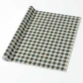 Papier Cadeau Country Cottage Plaid Green (Déroulé)