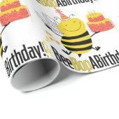 Papier Cadeau Coup de poing d'abeille par anniversaire (Coin rond)