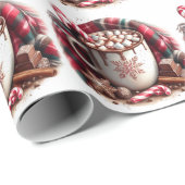 Papier Cadeau Coupe Chocolat chaud Sucre de canne Plaid Napkin (Coin rond)