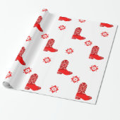 Papier Cadeau Coupe-circuit rouge occidental de botte de cowboy (Déroulé)