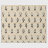 Papier Cadeau Coupe & Coiffure Retro Graphisme de Salon de Coiff (Plat)