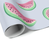 Papier Cadeau Coupe d'aquarelle de pastèque (Coin rond)