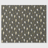 Papier Cadeau Coupe de Champagne du Nouvel An (Plat)