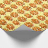 Papier Cadeau Coupe d'orange juteuse aquarelle art motif pop art (Coin)