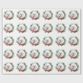 Papier Cadeau Coupe festive de gerbes de Noël maltaises (Plat)