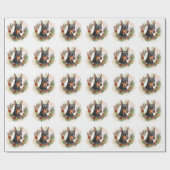 Papier Cadeau Coupe festive Doberman Christmas Wreath (Plat)