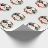 Papier Cadeau Coupe festive japonaise de germe de Noël (Coin)