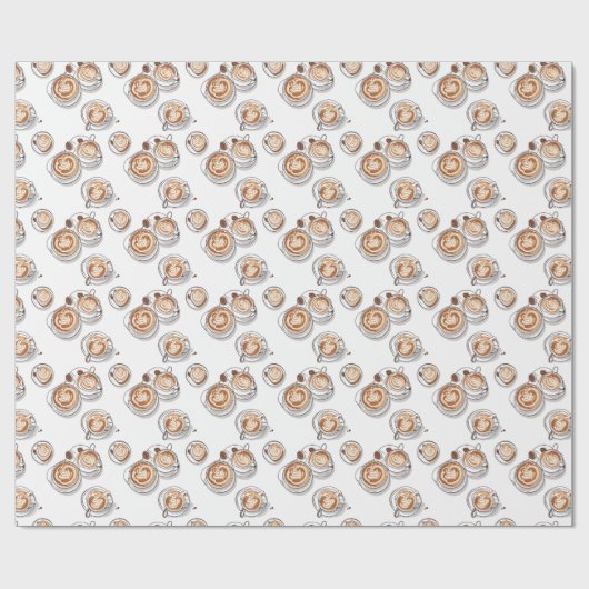 Papier Cadeau Coupe Motif de Cappuccino en toute transparence (Plat)