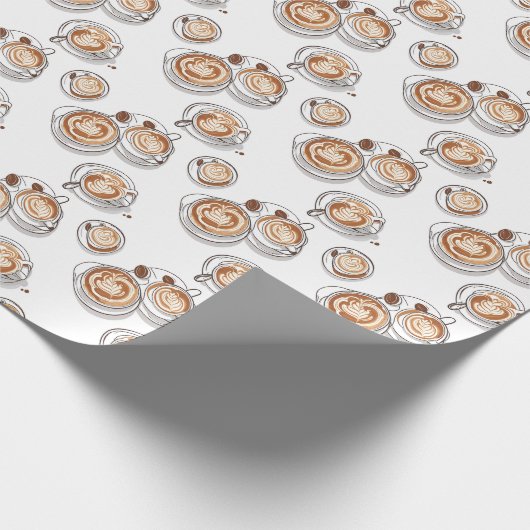 Papier Cadeau Coupe Motif de Cappuccino en toute transparence (Coin)