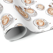 Papier Cadeau Coupe Motif de Cappuccino en toute transparence (Coin rond)