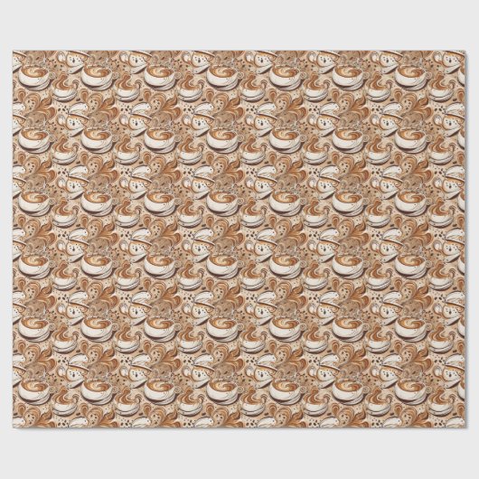 Papier Cadeau Coupe Motif de Cappuccino en toute transparence (Plat)
