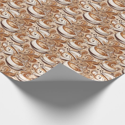 Papier Cadeau Coupe Motif de Cappuccino en toute transparence (Coin)