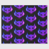 Papier Cadeau Coupe violet sur Vampire noir chauve Halloween Des (Plat)