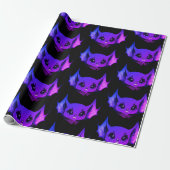 Papier Cadeau Coupe violet sur Vampire noir chauve Halloween Des (Déroulé)