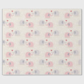 Papier Cadeau Couple Couple Eléphant Amour Motif (Plat)