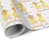 Papier Cadeau Couple de canard fuzzé sur Pois (Coin rond)