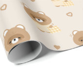 Papier Cadeau Couple de castor doré mou (Coin rond)