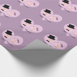 Papier Cadeau Couple de cochon mignon